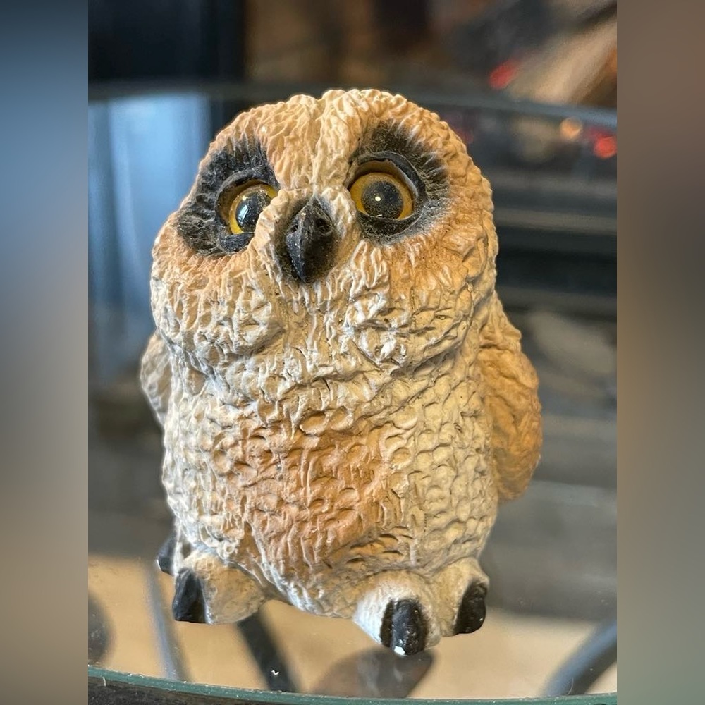 Vintage Stone Critters Baby Owl Figurine